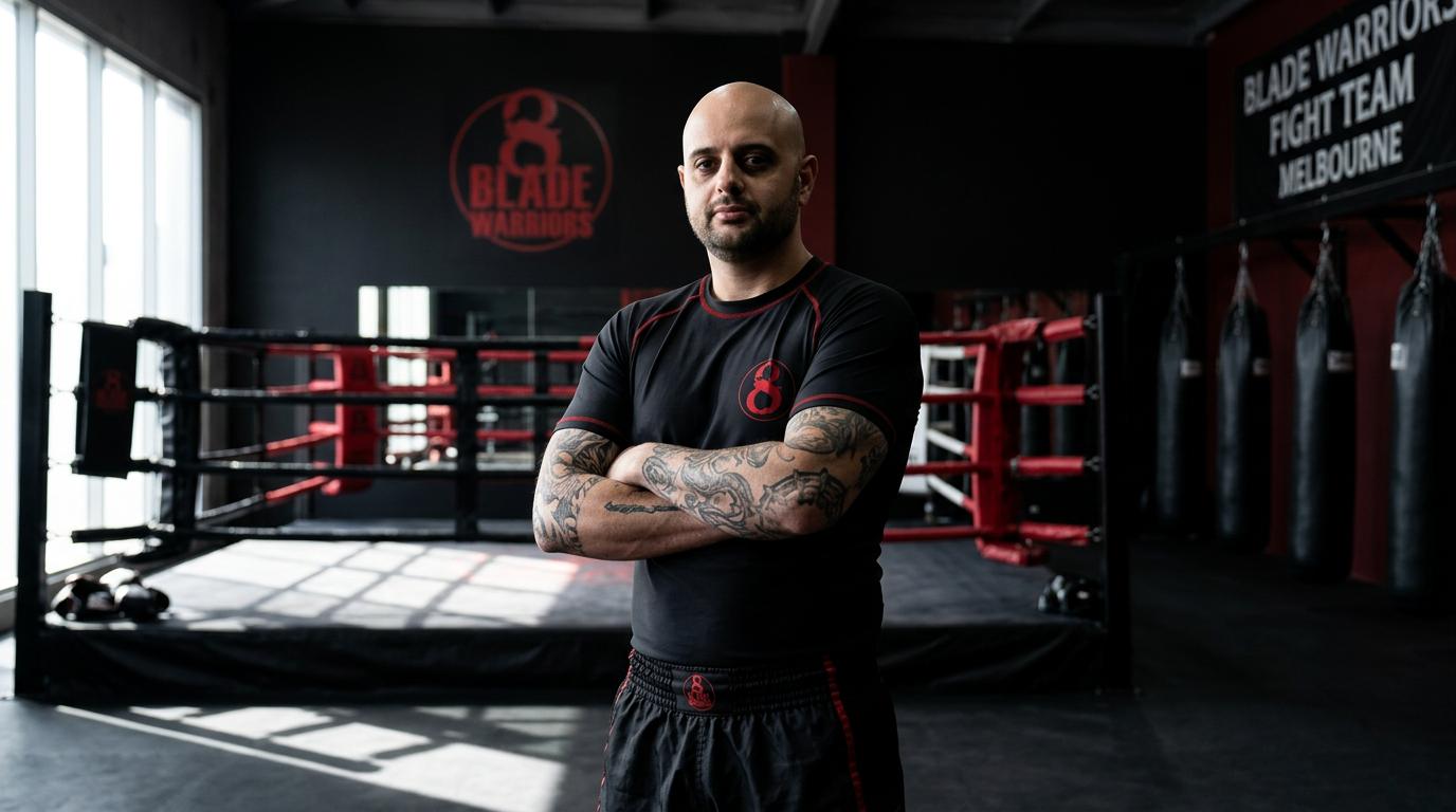 Muay thai coach focused